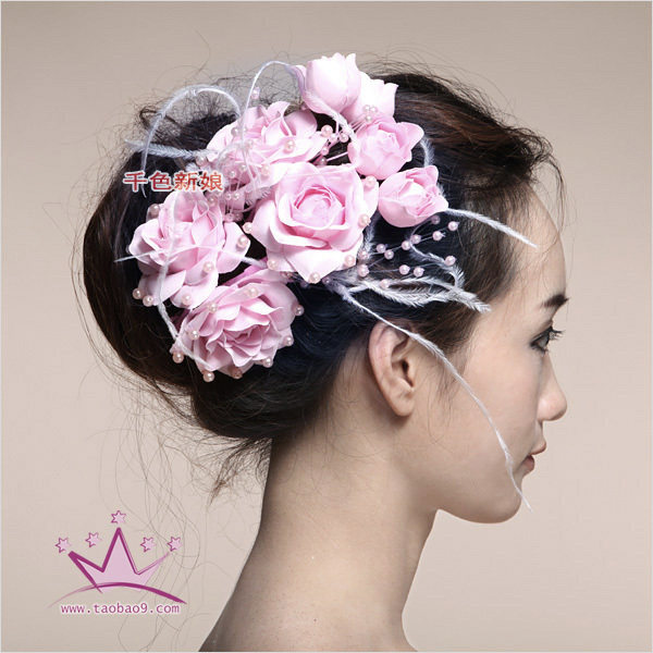 【评价】【千色新娘】C31新娘粉色头花-新娘