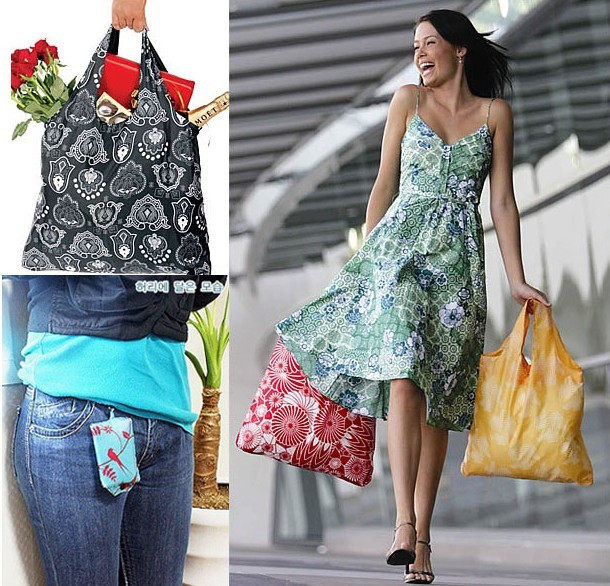 Portable and Fashionable Hook-On Environmental Reusable Bag Portable and Fashionable Hook-On Environmental Reusable Bag